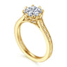 Connie - Vintage Inspired 14K Yellow Gold Round Diamond Engagement Ring - 0.07 ct