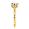 Connie - Vintage Inspired 14K Yellow Gold Round Diamond Engagement Ring - 0.07 ct