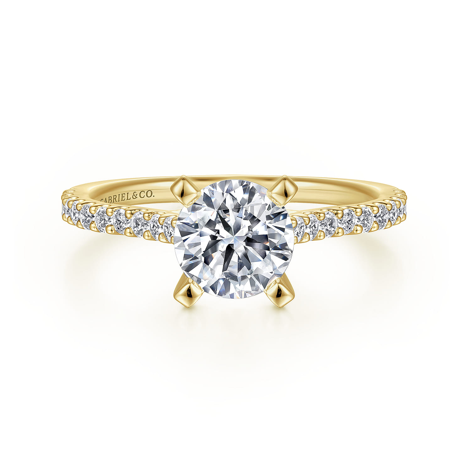 Shanna - 14K Yellow Gold Round Diamond Engagement Ring - 0.28 ct - Shot 1