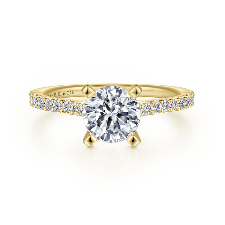Shanna - 14K Yellow Gold Round Diamond Engagement Ring - 0.28 ct - Shot 1