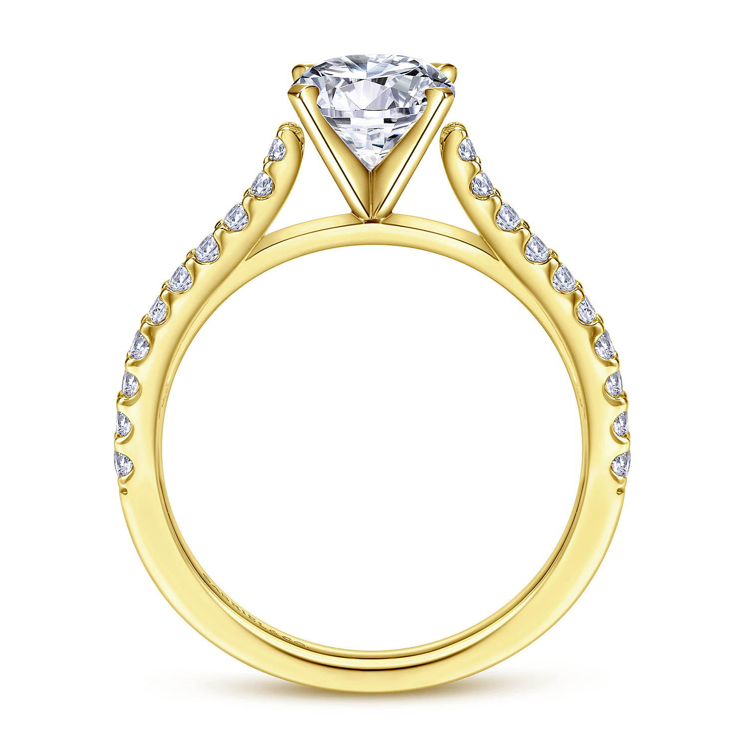 Shanna - 14K Yellow Gold Round Diamond Engagement Ring - 0.28 ct - Shot 2