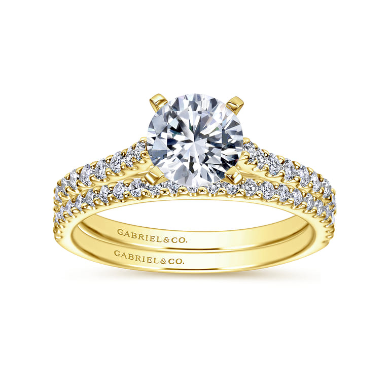 Shanna - 14K Yellow Gold Round Diamond Engagement Ring - 0.28 ct - Shot 4