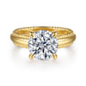 Carela - 14K Yellow Gold Round Diamond Engagement Ring