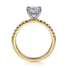 Carmellia - 14K White-Yellow Gold Cushion Cut Diamond Engagement Ring - 0.25 ct