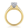Bruno - 14K White-Yellow Gold Cushion Cut Diamond Engagement Ring - 0.3 ct