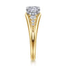 Bruno - 14K White-Yellow Gold Cushion Cut Diamond Engagement Ring - 0.3 ct