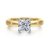 Cabata - 14K White-Yellow Gold Cushion Cut Diamond Engagement Ring - 0.2 ct