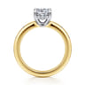 Cabata - 14K White-Yellow Gold Cushion Cut Diamond Engagement Ring - 0.2 ct