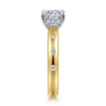 Cabata - 14K White-Yellow Gold Cushion Cut Diamond Engagement Ring - 0.2 ct