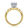 Joplin - 14K White-Yellow Gold Elongated Cushion Diamond Engagement Ring - 0.16 ct