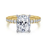 Winslow - 14K White-Yellow Gold Elongated Cushion Diamond Engagement Ring - 0.38 ct
