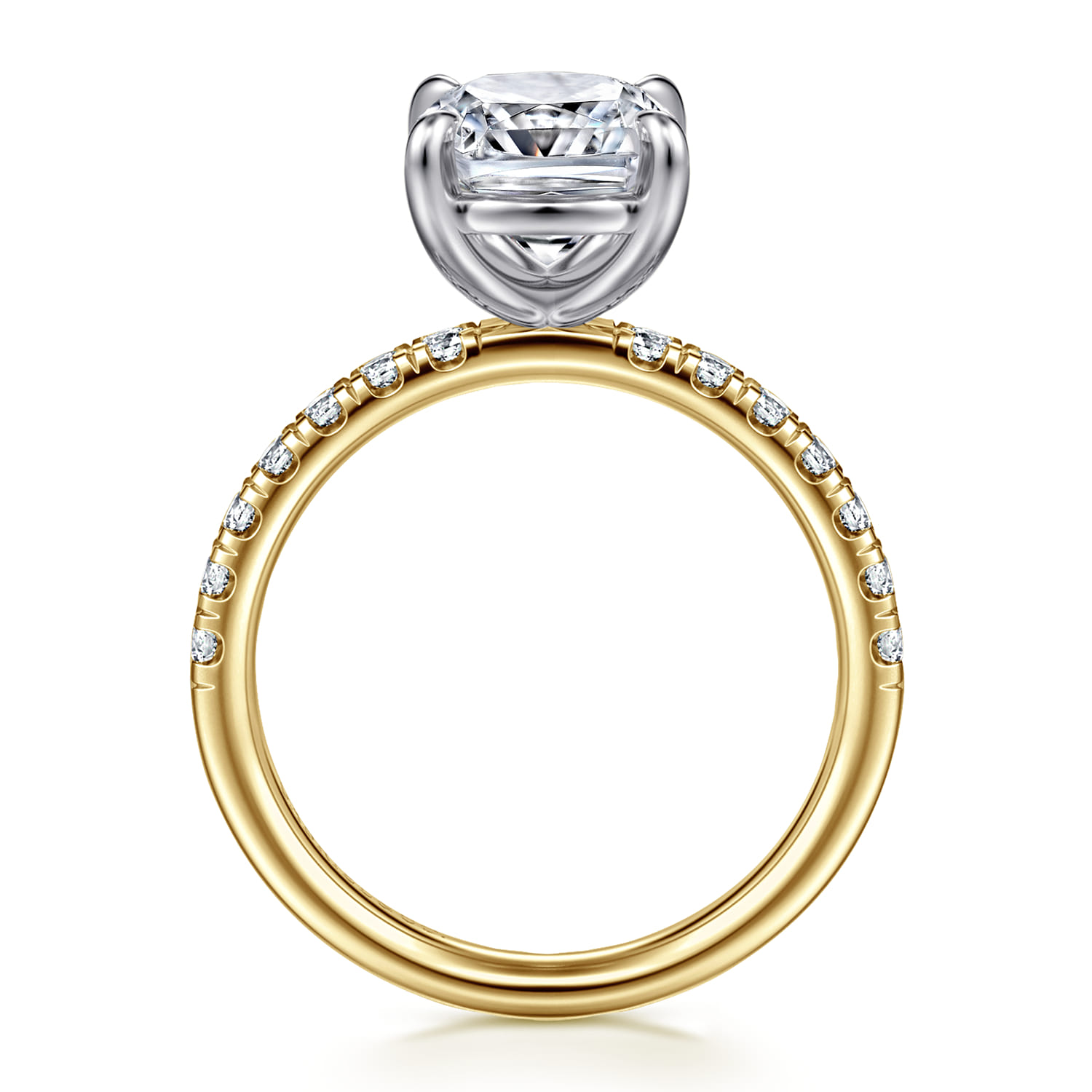 Winslow - 14K White-Yellow Gold Elongated Cushion Diamond Engagement Ring - 0.38 ct - Shot 2