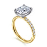 Winslow - 14K White-Yellow Gold Elongated Cushion Diamond Engagement Ring - 0.38 ct