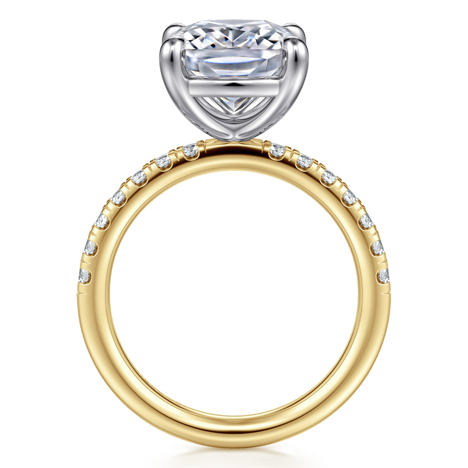 Winslow - 14K White-Yellow Gold Elongated Cushion Diamond Engagement Ring - 0.35 ct - Shot 2
