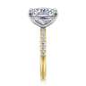 Winslow - 14K White-Yellow Gold Elongated Cushion Diamond Engagement Ring - 0.35 ct