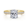 Winslow - 14K White-Yellow Gold Elongated Cushion Diamond Engagement Ring - 0.35 ct