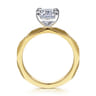 Deya - 14K White-Yellow Gold Elongated Cushion Diamond Engagement Ring - 0.06 ct