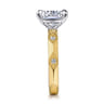 Deya - 14K White-Yellow Gold Elongated Cushion Diamond Engagement Ring - 0.06 ct