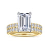 Winslow - 14K White-Yellow Gold Emerald Cut Diamond Engagement Ring - 0.35 ct