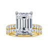 Winslow - 14K White-Yellow Gold Emerald Cut Diamond Engagement Ring - 0.35 ct