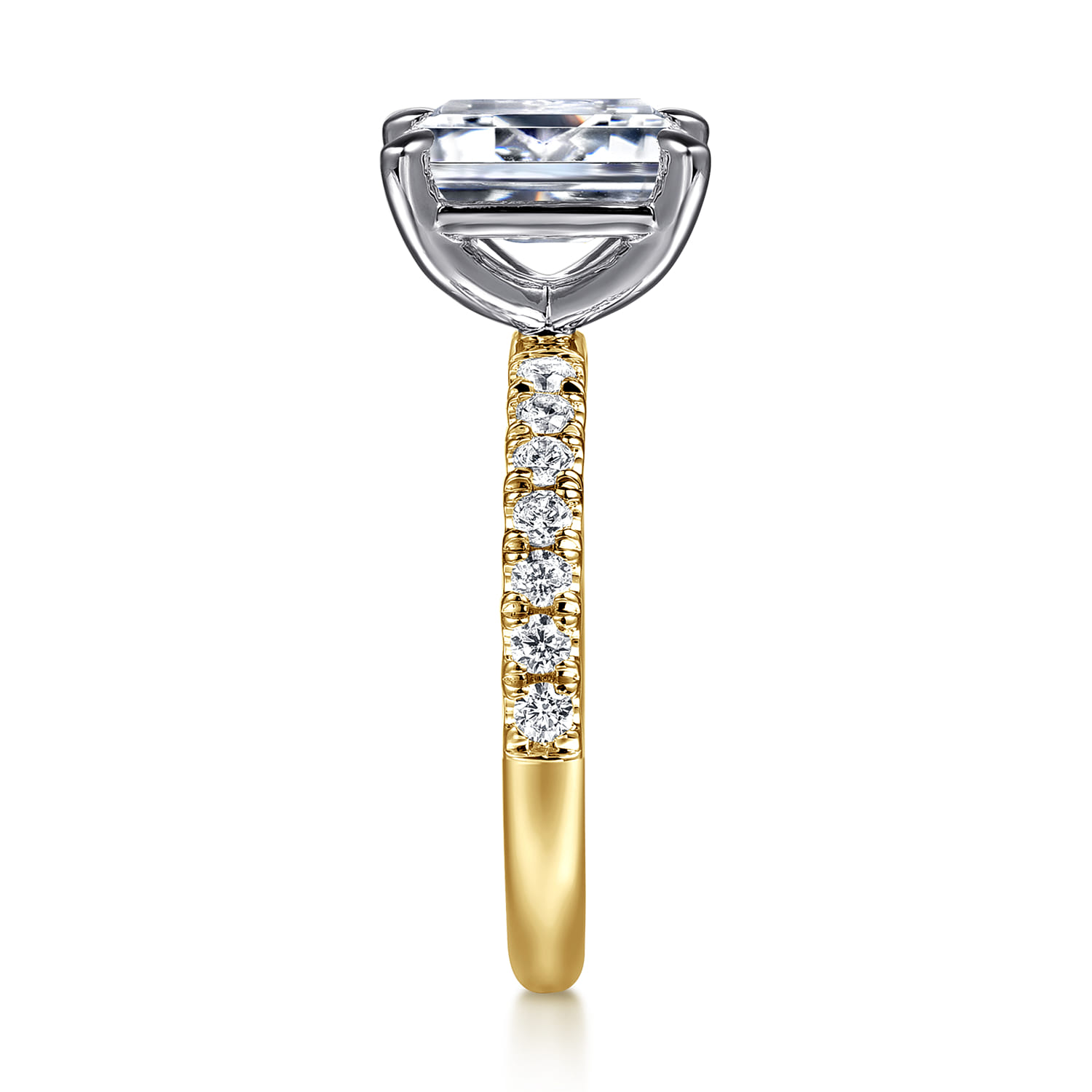 Winslow - 14K White-Yellow Gold Emerald Cut Diamond Engagement Ring - 0.35 ct - Shot 4