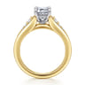 Bruno - 14K White-Yellow Gold Emerald Cut Diamond Engagement Ring - 0.3 ct