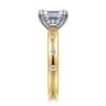 Cabata - 14K White-Yellow Gold Emerald Cut Diamond Engagement Ring - 0.19 ct
