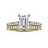 Shanna - 14K White-Yellow Gold Emerald Cut Diamond Engagement Ring - 0.3 ct