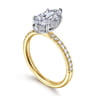 Stasia - 14K White-Yellow Gold Marquise Shape Diamond Engagement Ring - 0.3 ct
