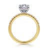 Carmellia - 14K White-Yellow Gold Marquise Shape Diamond Engagement Ring - 0.25 ct