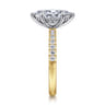 Carmellia - 14K White-Yellow Gold Marquise Shape Diamond Engagement Ring - 0.25 ct
