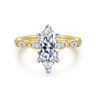 Claudia - 14K White-Yellow Gold Marquise Shape Diamond Engagement Ring - 0.3 ct