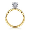 Claudia - 14K White-Yellow Gold Marquise Shape Diamond Engagement Ring - 0.3 ct