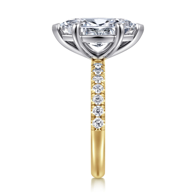 Winslow - 14K White-Yellow Gold Marquise Shape Diamond Engagement Ring - 0.35 ct - Shot 4