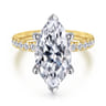 Winslow - 14K White-Yellow Gold Marquise Shape Diamond Engagement Ring - 0.35 ct