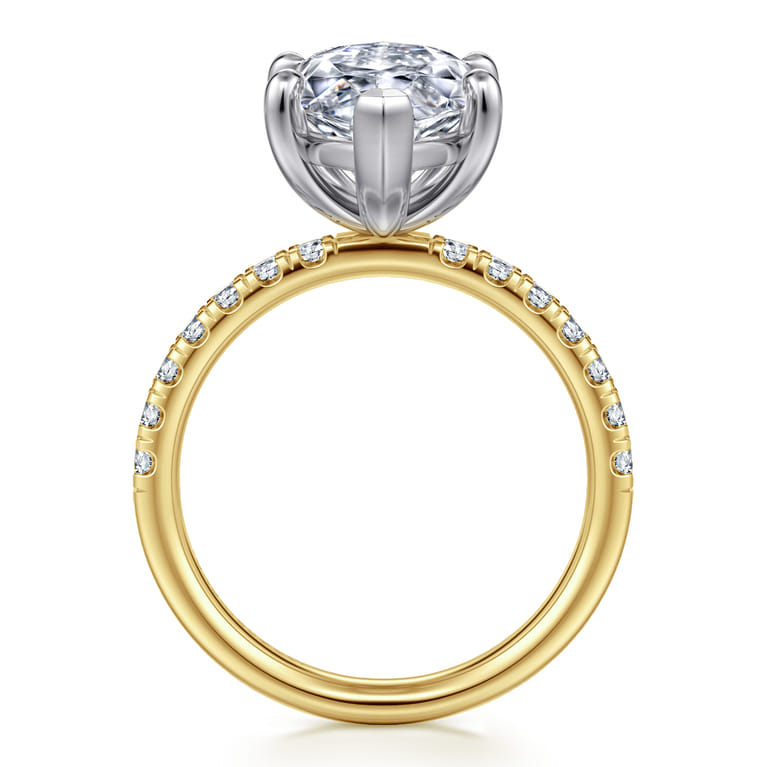 Winslow - 14K White-Yellow Gold Marquise Shape Diamond Engagement Ring - 0.35 ct - Shot 2