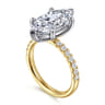 Winslow - 14K White-Yellow Gold Marquise Shape Diamond Engagement Ring - 0.35 ct