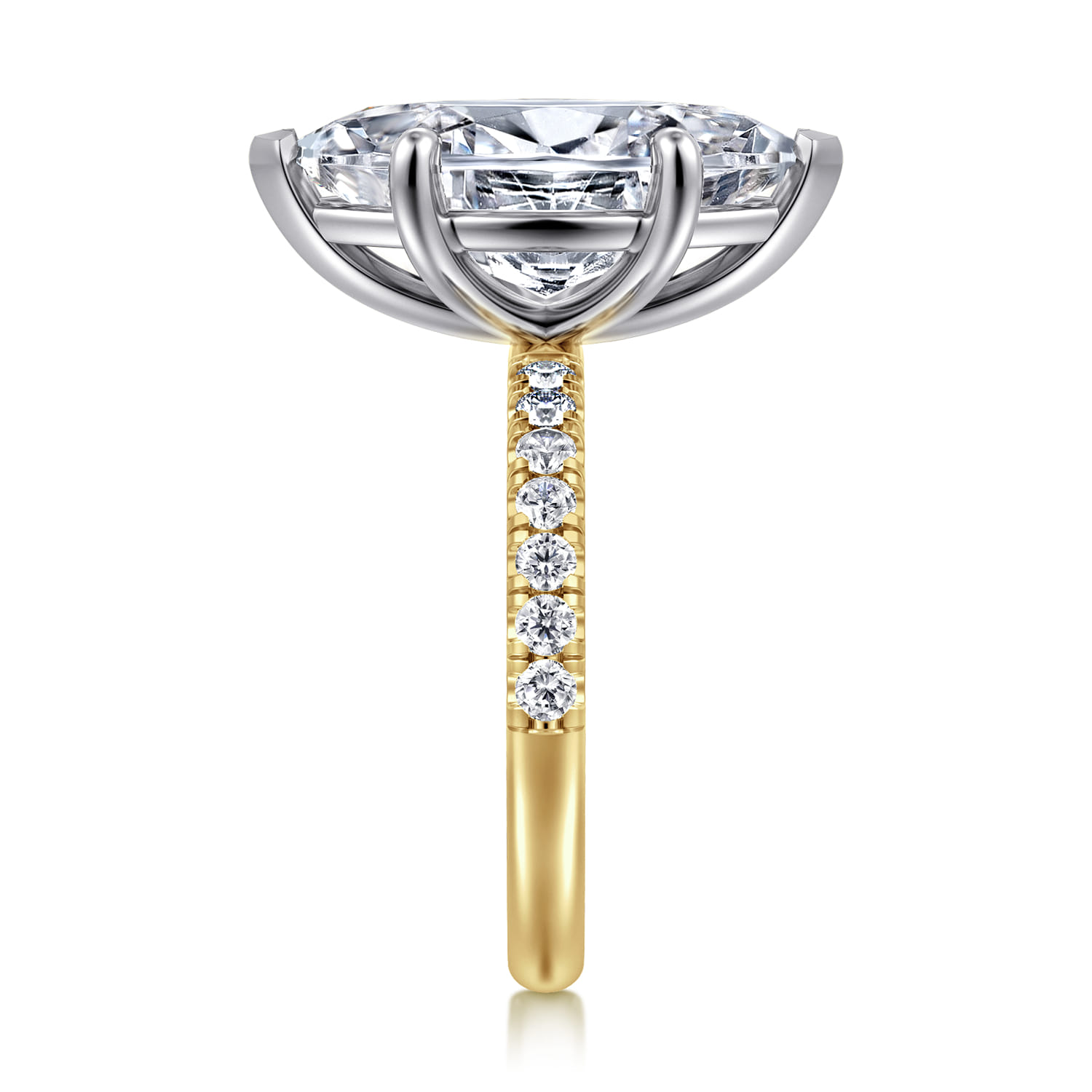 Winslow - 14K White-Yellow Gold Marquise Shape Diamond Engagement Ring - 0.35 ct - Shot 4