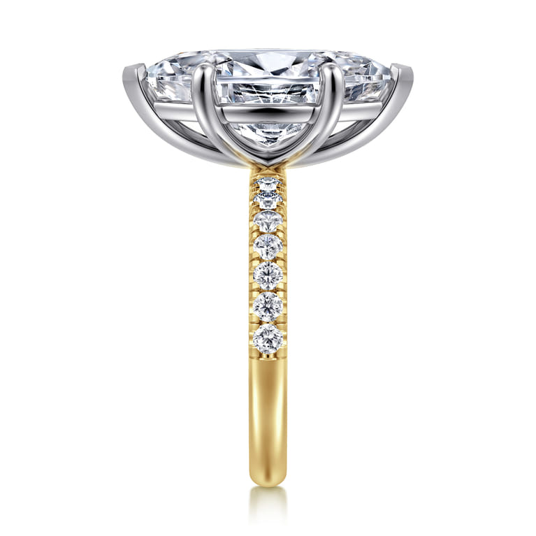 Winslow - 14K White-Yellow Gold Marquise Shape Diamond Engagement Ring - 0.35 ct - Shot 4