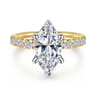 Winslow - 14K White-Yellow Gold Marquise Shape Diamond Engagement Ring - 0.35 ct