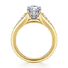 Bruno - 14K White-Yellow Gold Marquise Shape Diamond Engagement Ring - 0.3 ct