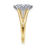Bruno - 14K White-Yellow Gold Marquise Shape Diamond Engagement Ring - 0.3 ct