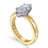 Cabata - 14K White-Yellow Gold Marquise Shape Diamond Engagement Ring - 0.19 ct