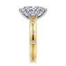 Cabata - 14K White-Yellow Gold Marquise Shape Diamond Engagement Ring - 0.19 ct