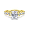 Piper - 14K White-Yellow Gold Oval Diamond Engagement Ring - 0.78 ct
