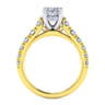 Piper - 14K White-Yellow Gold Oval Diamond Engagement Ring - 0.78 ct