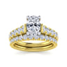 Piper - 14K White-Yellow Gold Oval Diamond Engagement Ring - 0.78 ct