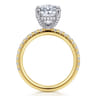 Amira - 14K White-Yellow Gold Oval Diamond Engagement Ring - 0.6 ct