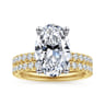 Amira - 14K White-Yellow Gold Oval Diamond Engagement Ring - 0.6 ct