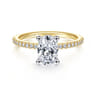 Amata - 14K White and Yellow Gold Oval Diamond Engagement Ring - 0.14 ct